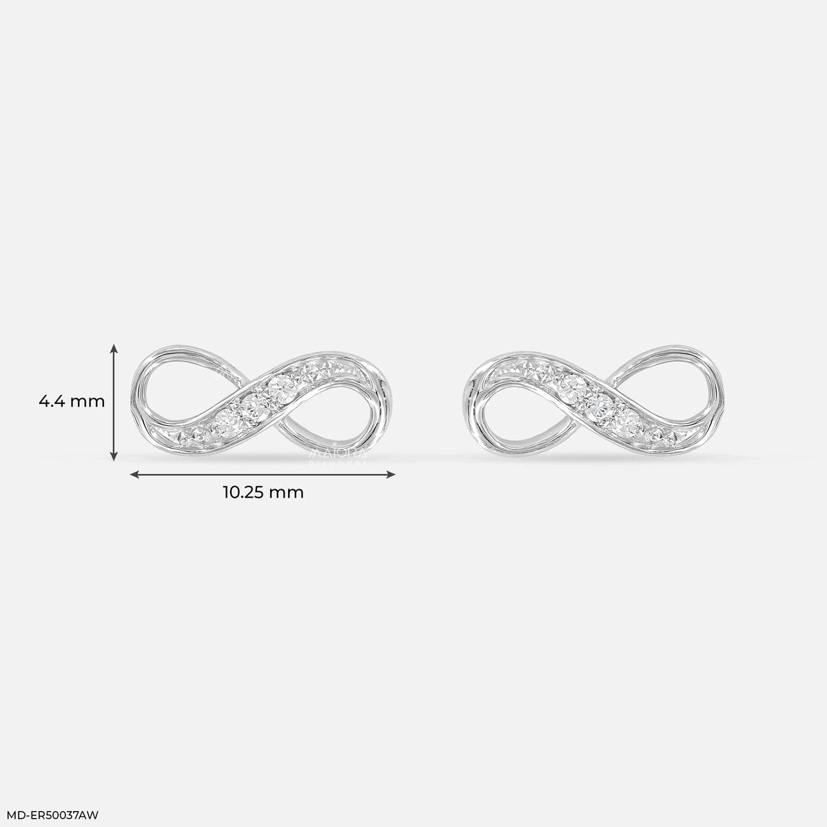 Infinity Twist Diamond Studs Earrings