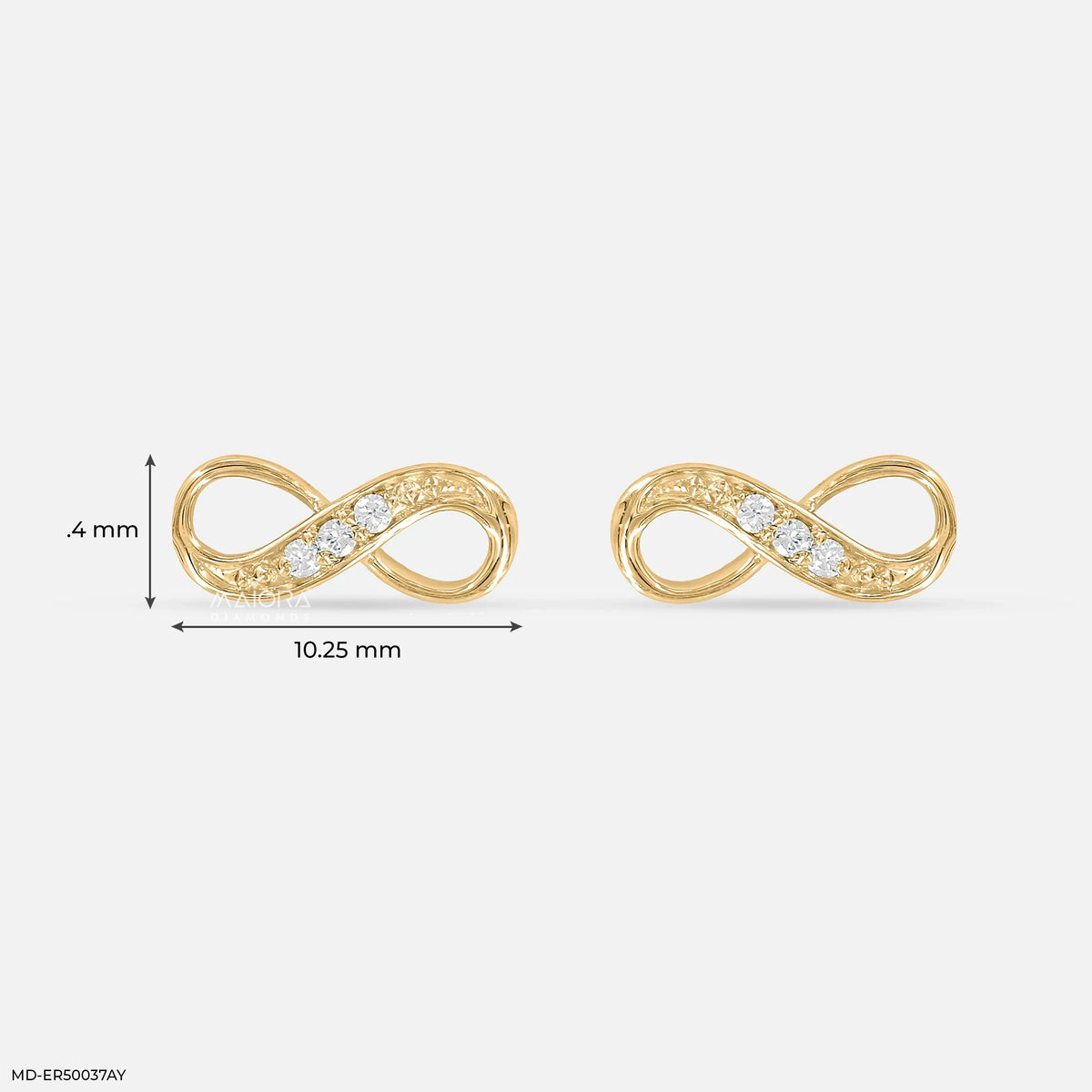 Eight Curved Diamond Studs Earrings