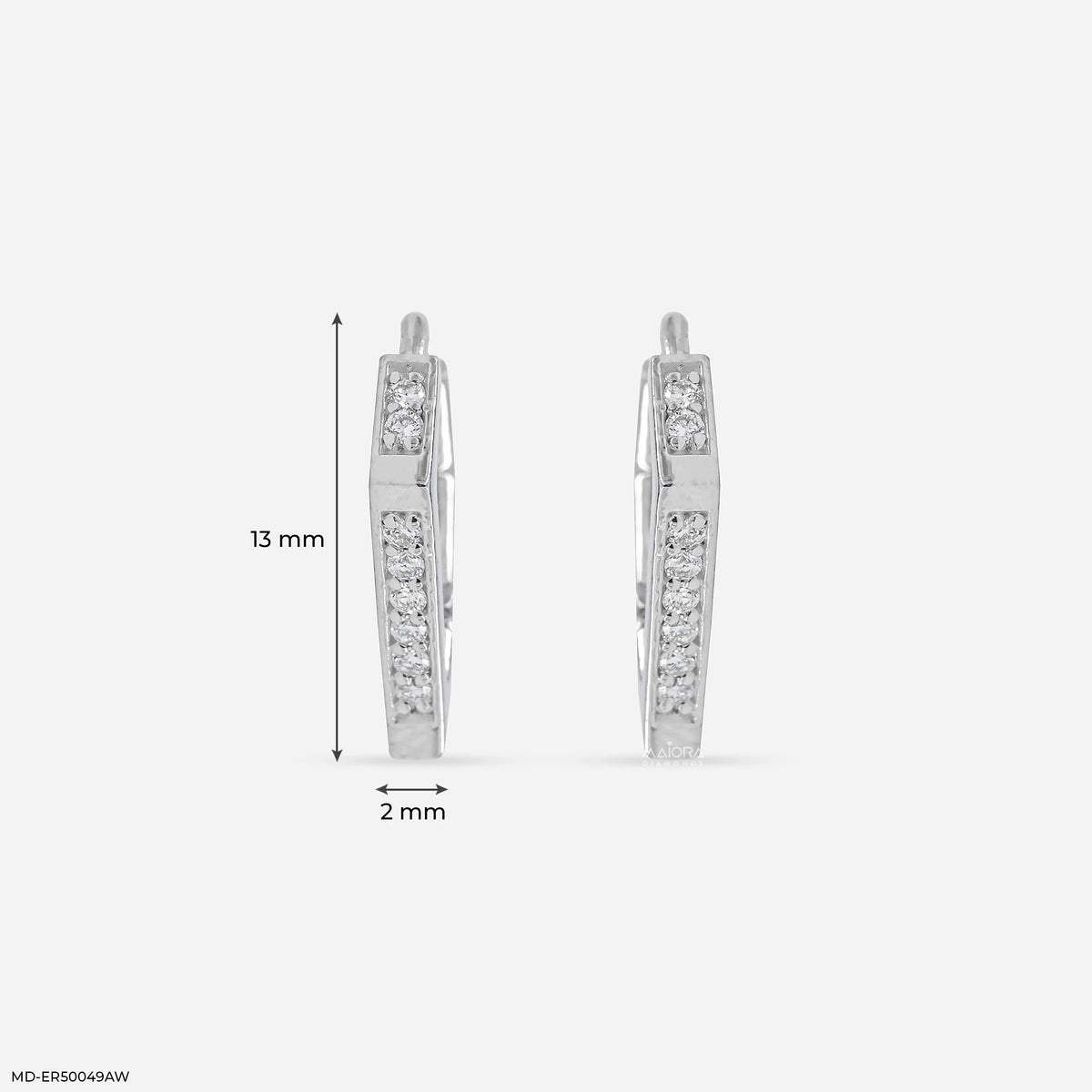 Liner Edge Diamond Bali Earrings
