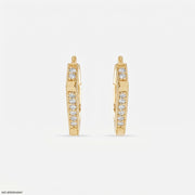 Geomatric Bar Diamond Bali Earrings