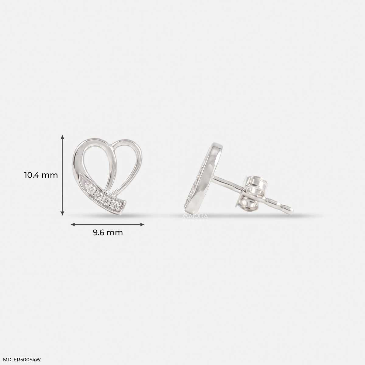Glittering Heart Diamond Studs Earrings