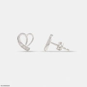 Glittering Heart Diamond Studs Earrings