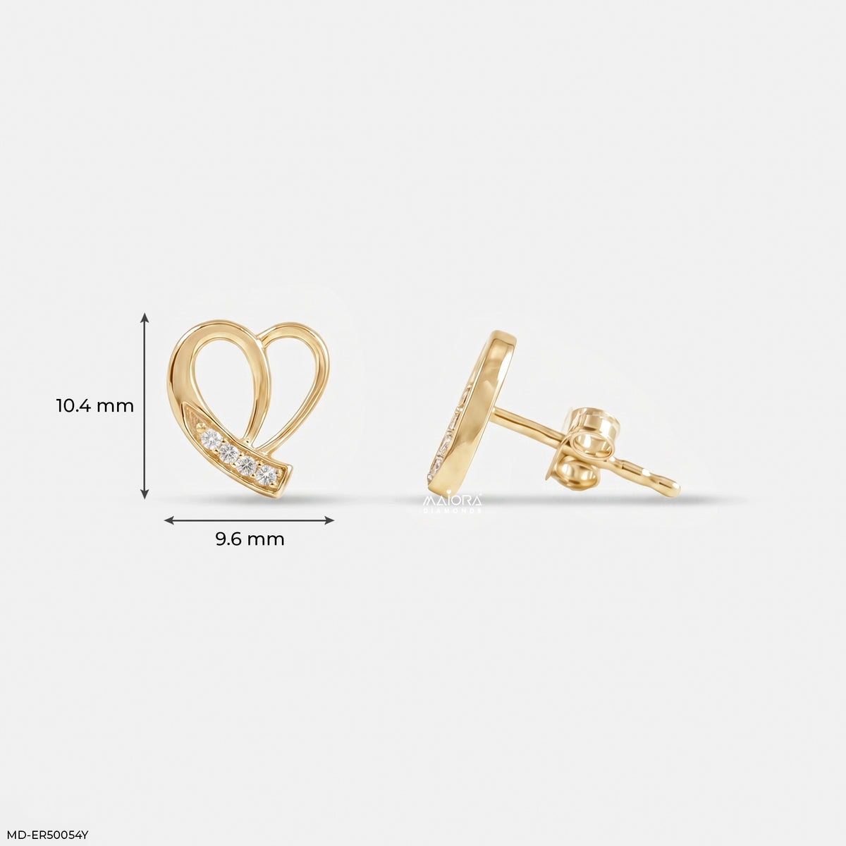 Pure Heart Diamond Studs Earrings