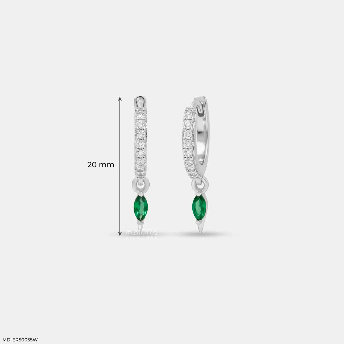 Emerald Glam Diamond Bali Earrings