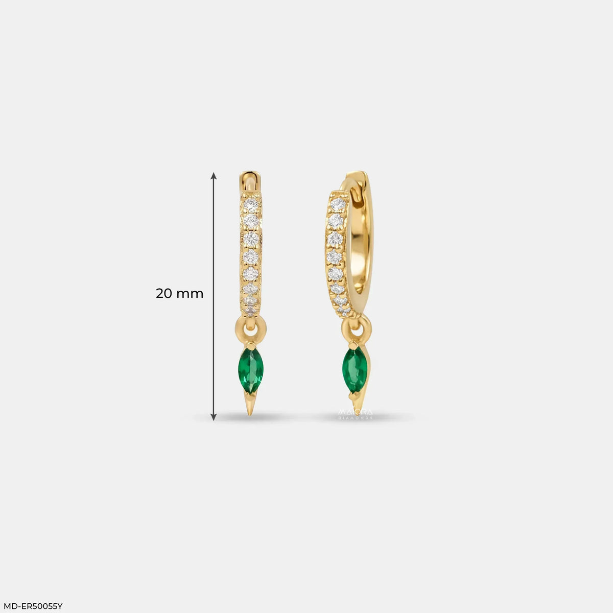 Marquise Emerald Diamond Bali Earrings