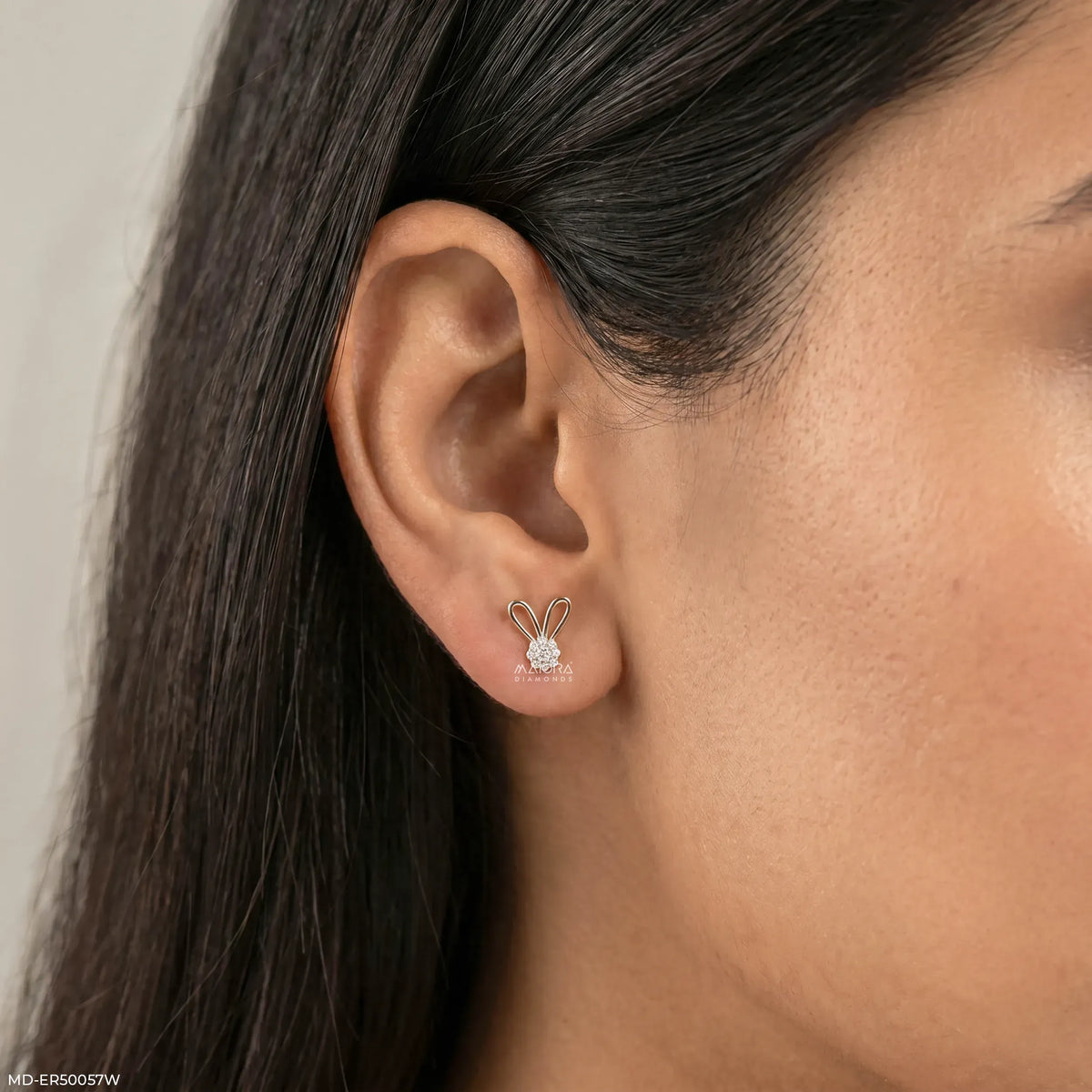 Overlapping Heart Diamond Studs Earrings