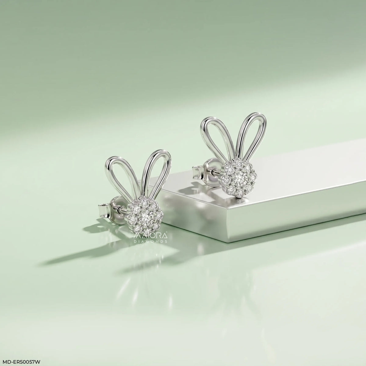 Overlapping Heart Diamond Studs Earrings
