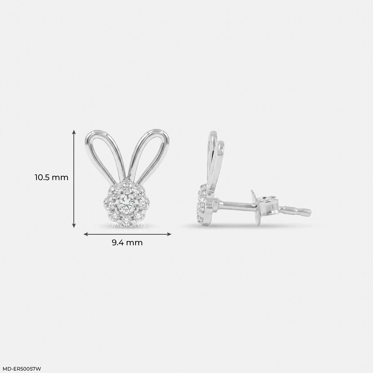 Overlapping Heart Diamond Studs Earrings