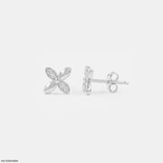 Opposite Petals Diamond Studs Earrings