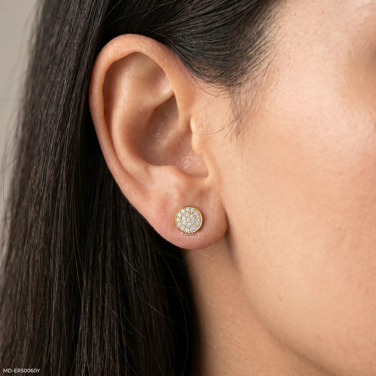 Glamour Pave Diamond Studs Earrings