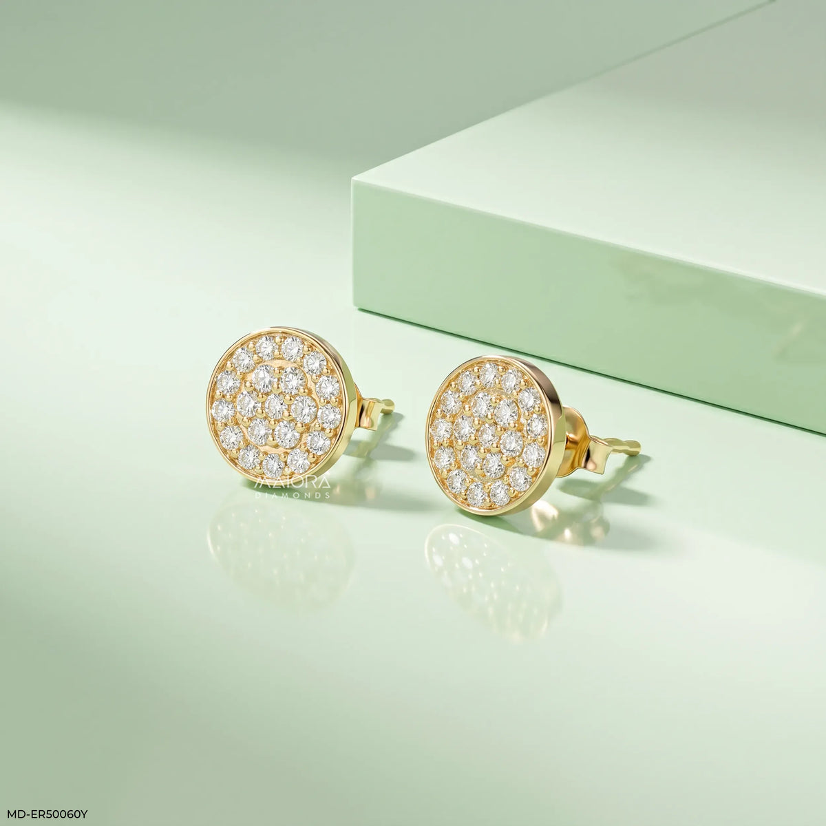 Glamour Pave Diamond Studs Earrings