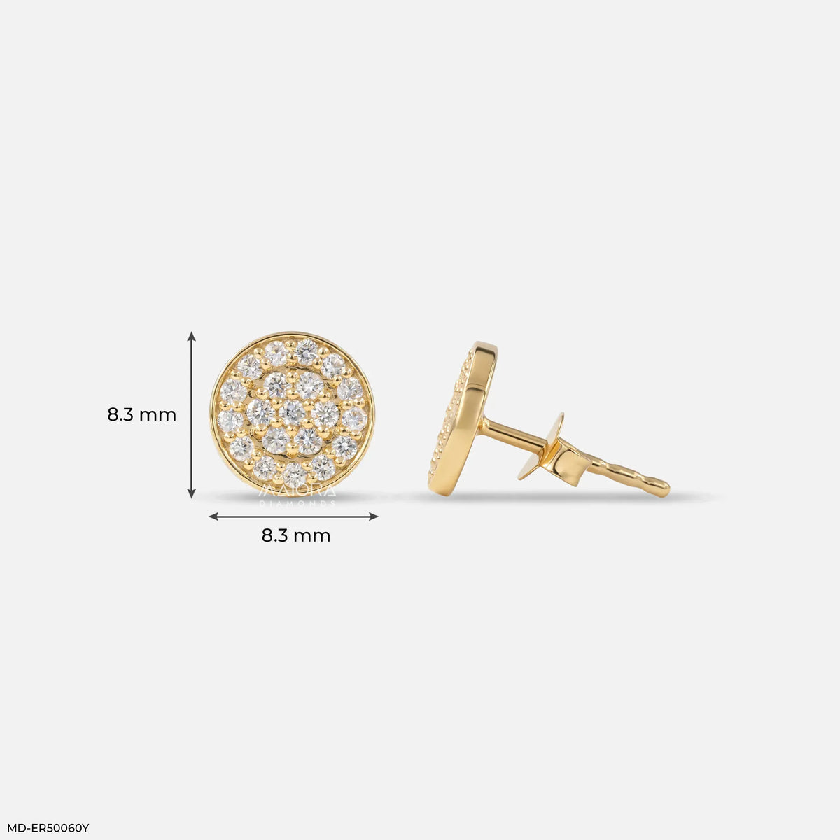 Glamour Pave Diamond Studs Earrings