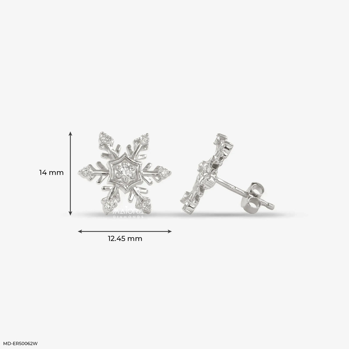 Frozen Flake Diamond Studs Earrings