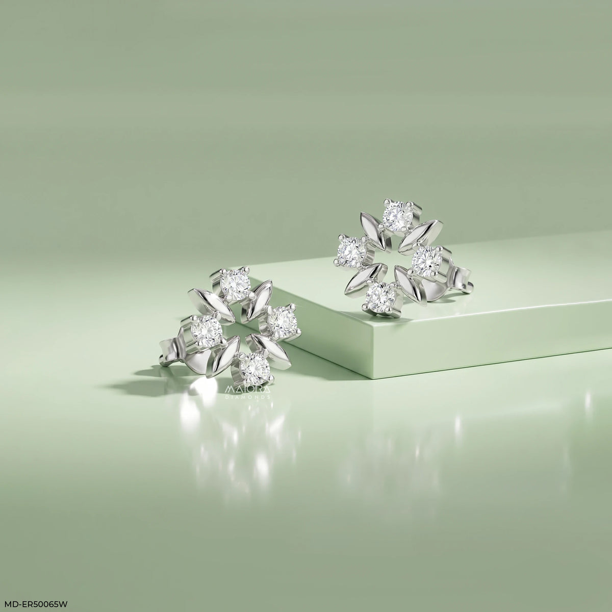 Radiant Bloom Diamond Studs Earrings