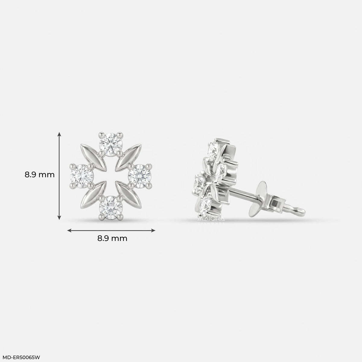 Radiant Bloom Diamond Studs Earrings