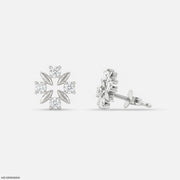 Radiant Bloom Diamond Studs Earrings