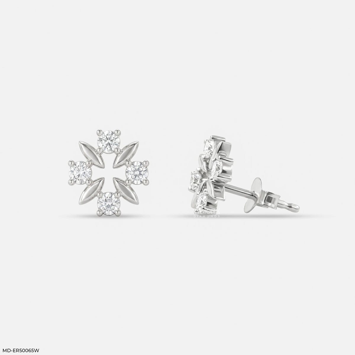 Radiant Bloom Diamond Studs Earrings