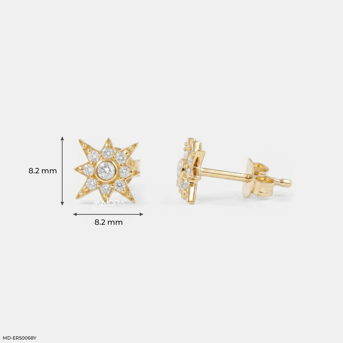 Wishing Star Diamond Studs Earrings