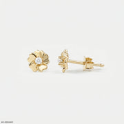 Floral Shaped Diamond Studs Earrings