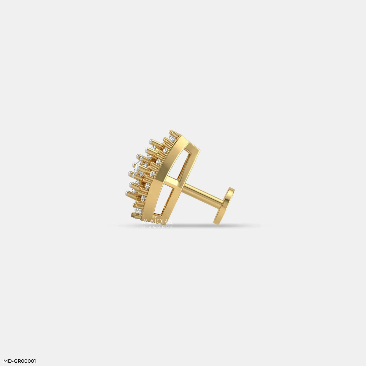 Vertex Diamond Mens Stud Earring