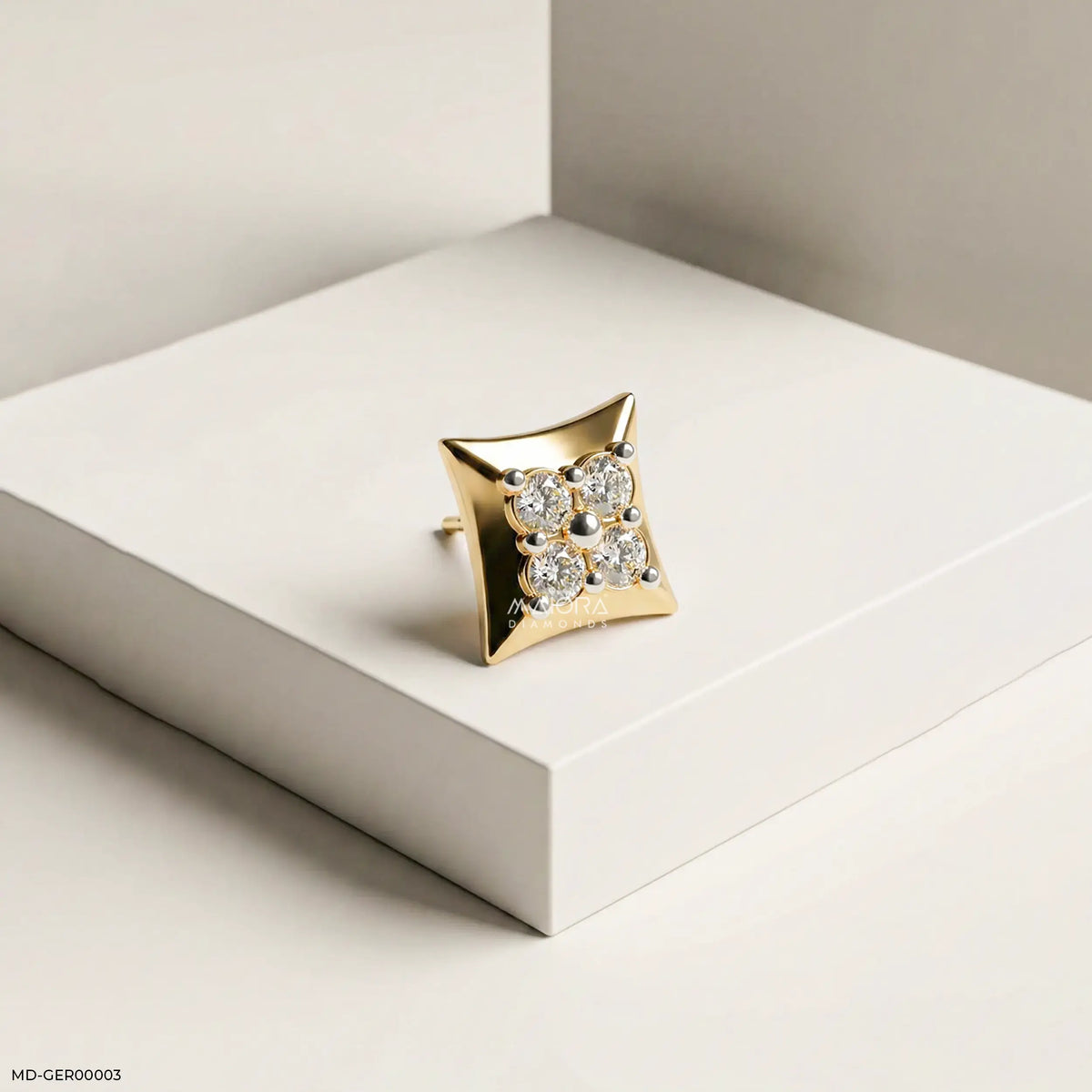Victorian Diamond Mens Stud Earring