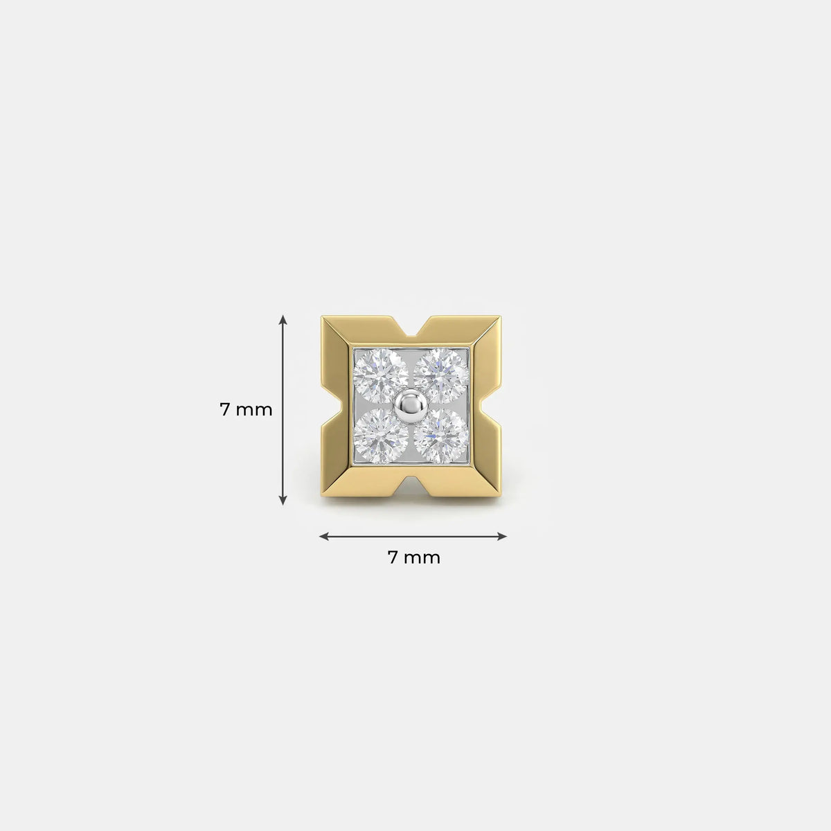 Geomatric Diamond Mens Stud Earring
