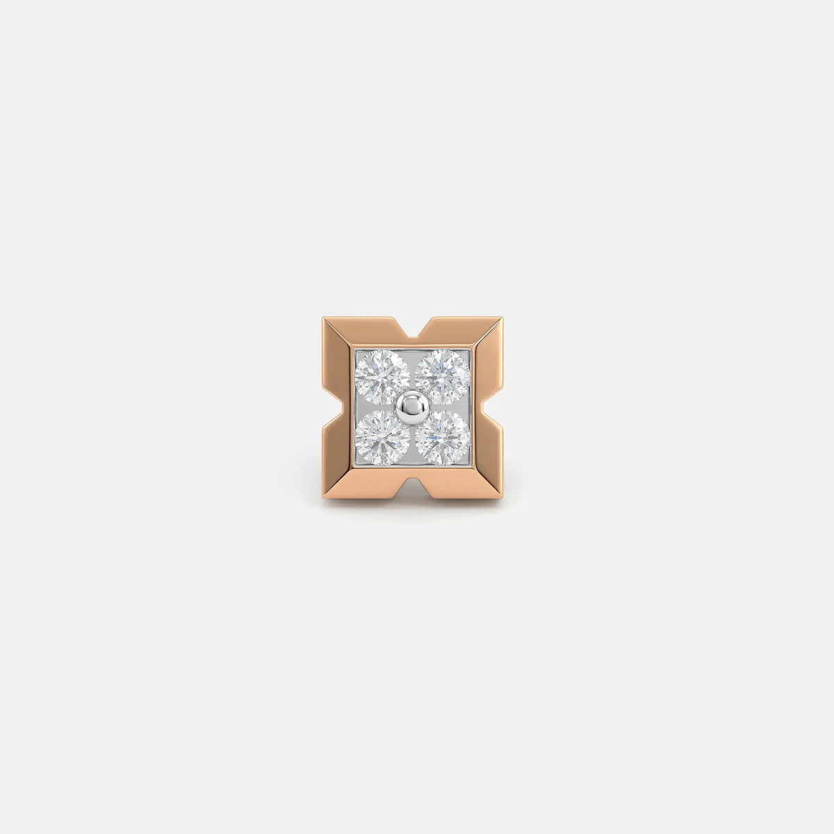 Geomatric Diamond Mens Stud Earring