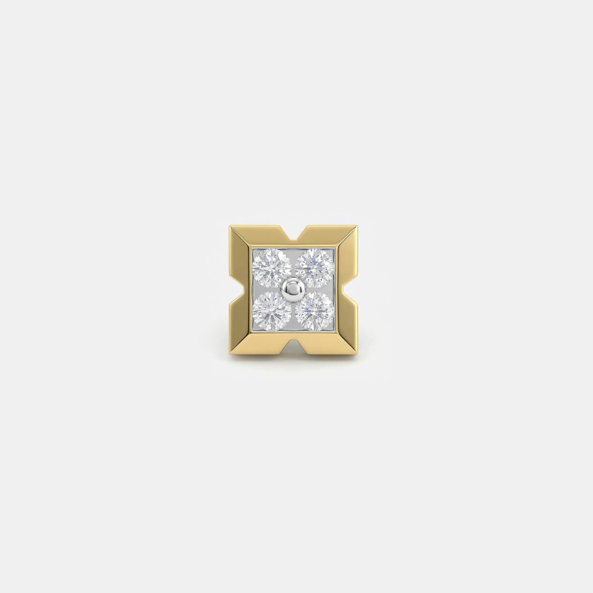 Geomatric Diamond Mens Stud Earring