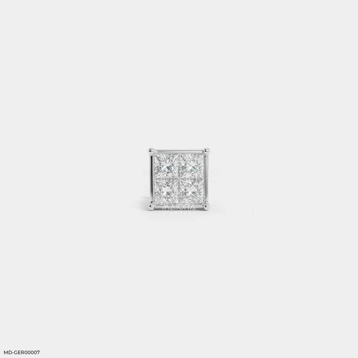 Quadra Princess Diamond Mens Stud Earring