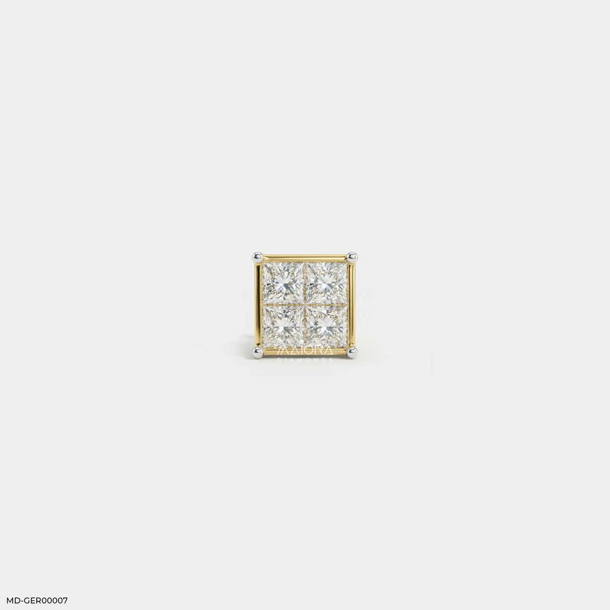 Quadra Princess Diamond Mens Stud Earring