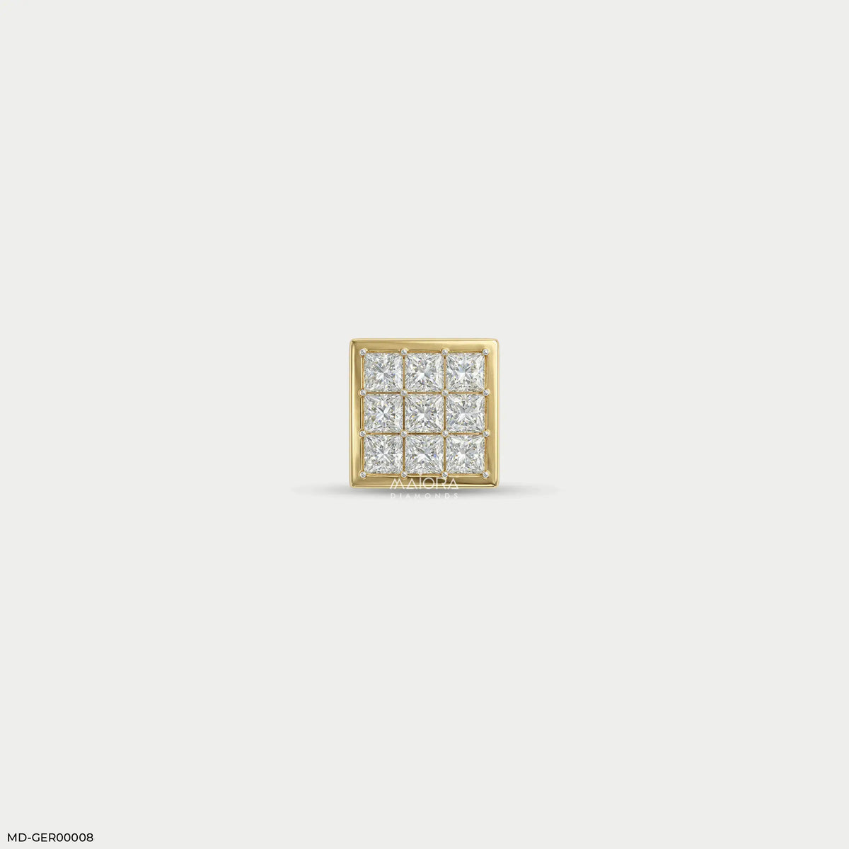 Isometric Brilliance Diamond Mens Stud Earring