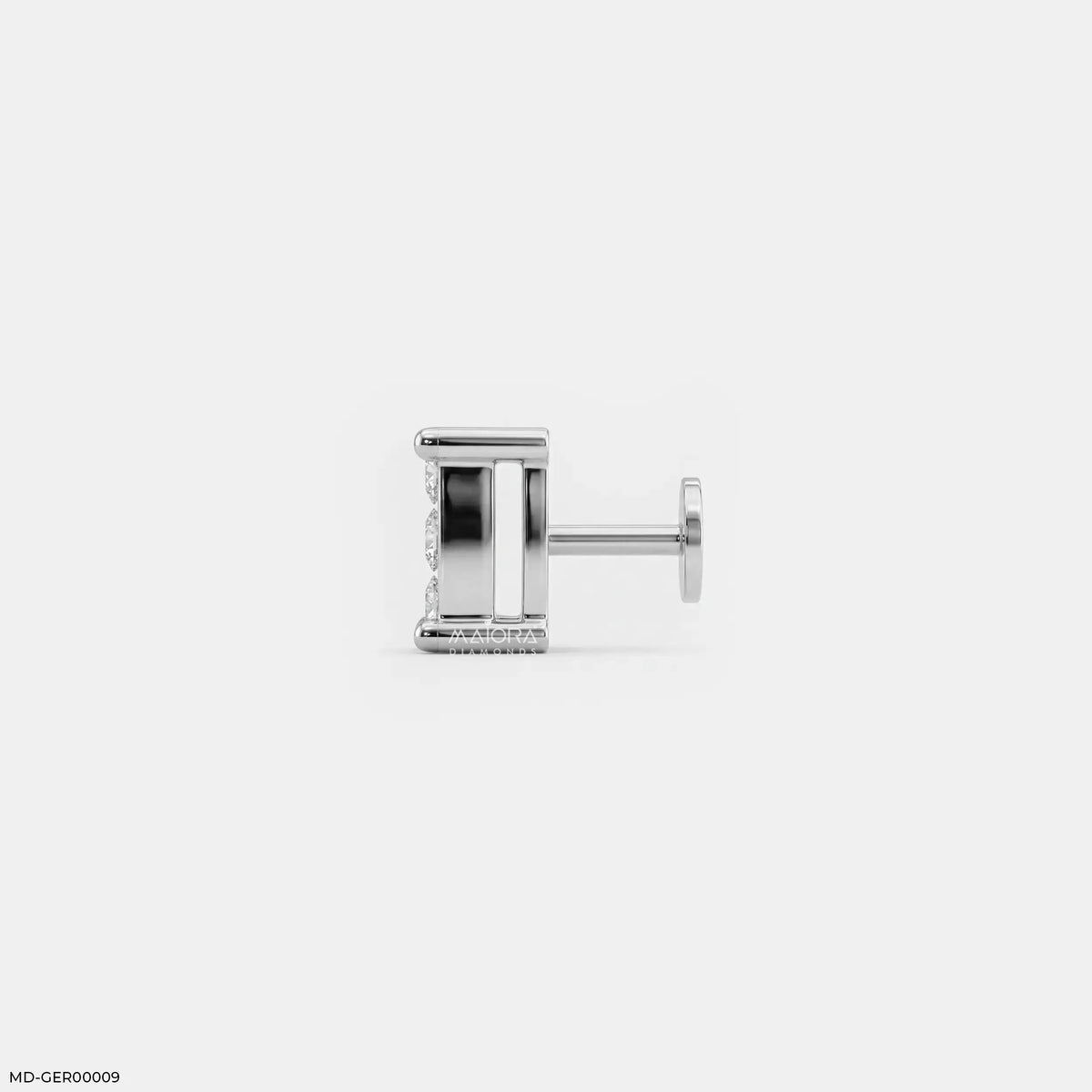 Sparkling Cluster Diamond Mens Stud Earring