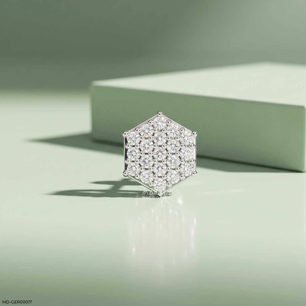 Monarch Hexa Diamond Mens Stud Earring