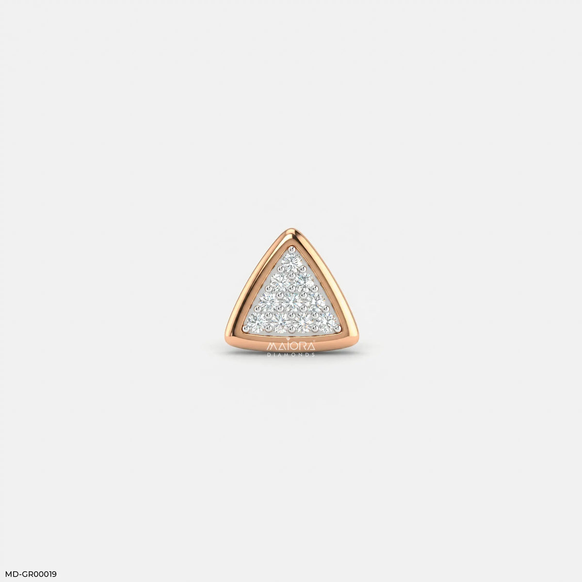 Triangle Frame Diamond Mens Stud