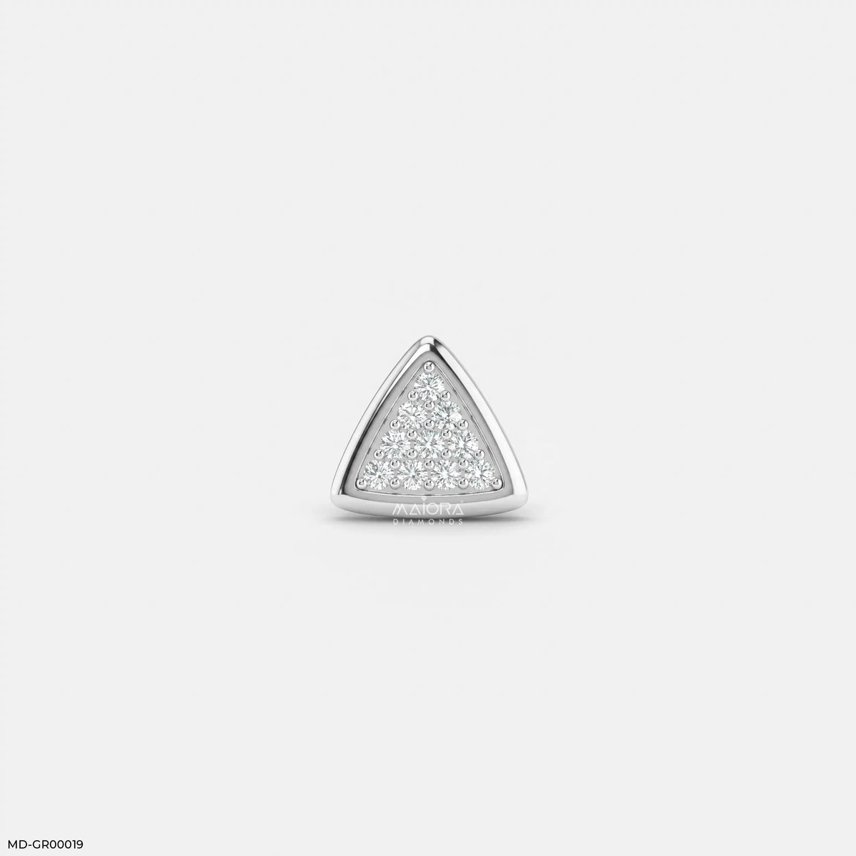 Triangle Frame Diamond Mens Stud