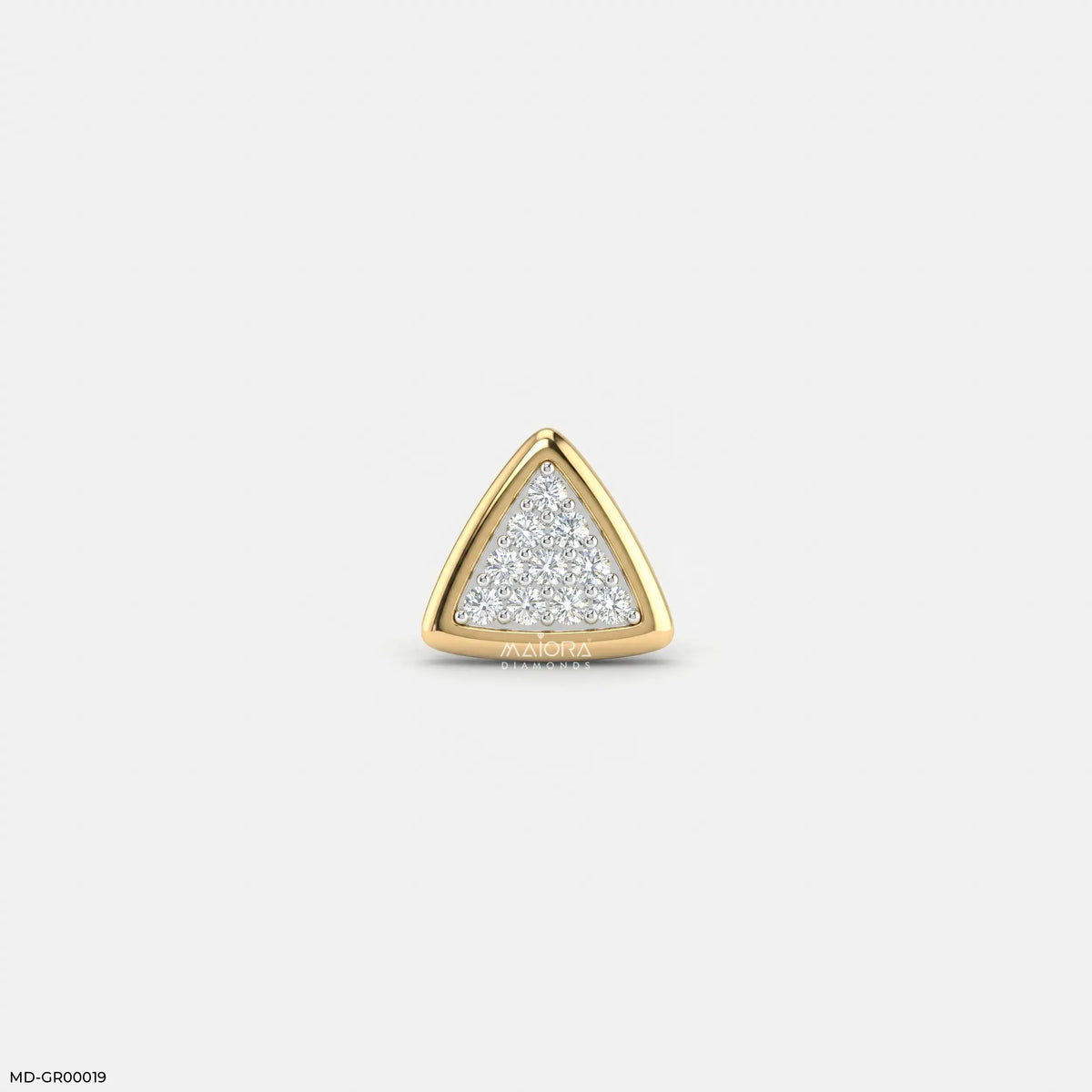 Triangle Frame Diamond Mens Stud