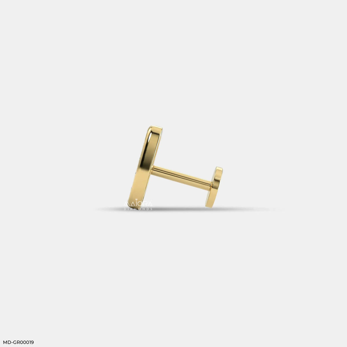 Triangle Frame Diamond Mens Stud