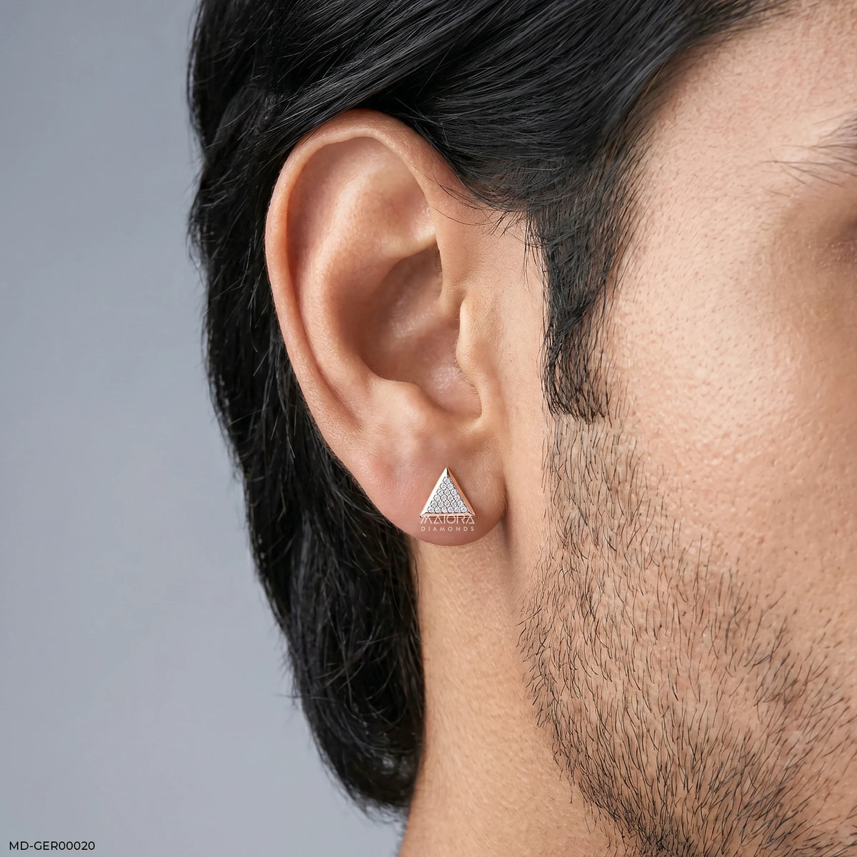 Trigon Glow Diamond Mens Stud Earring