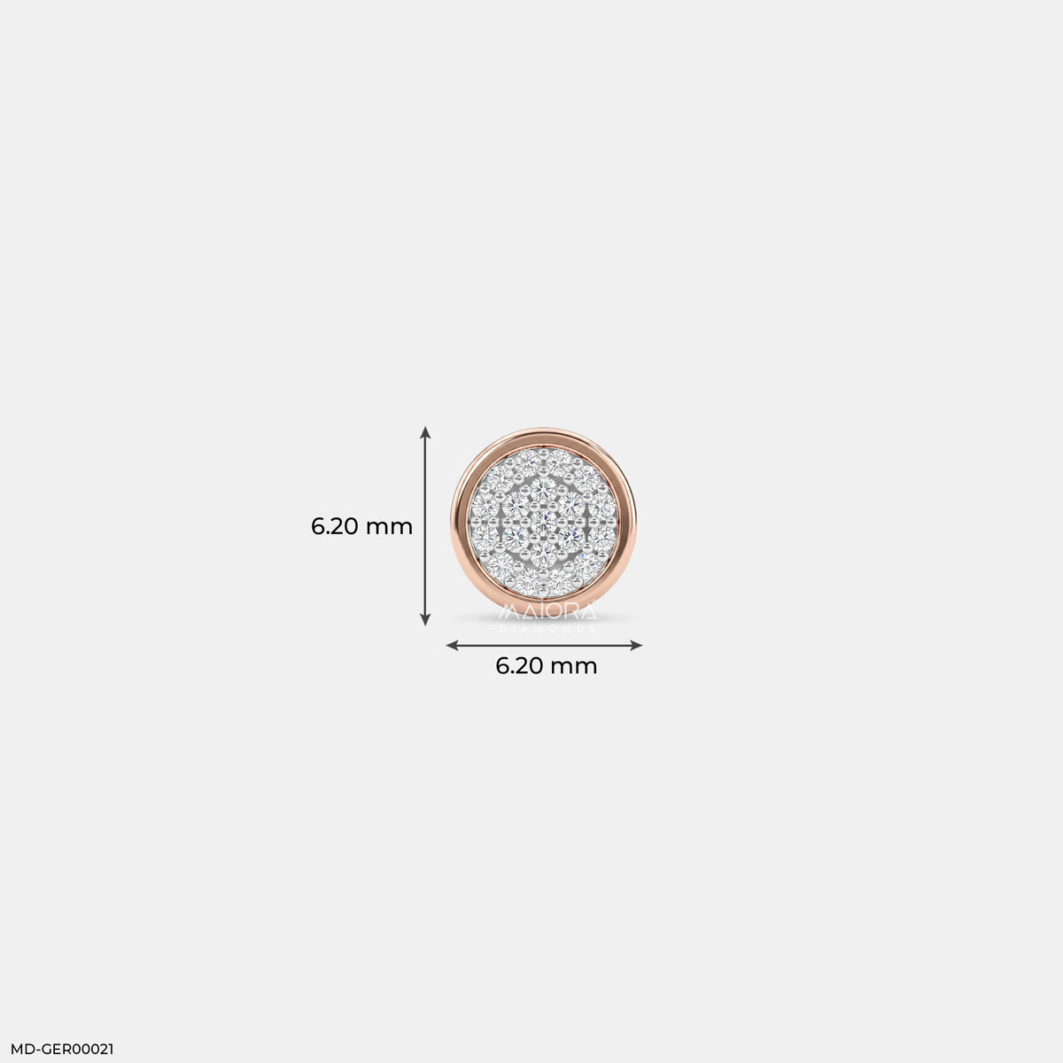 Circle Crystal Diamond Mens Stud Earring