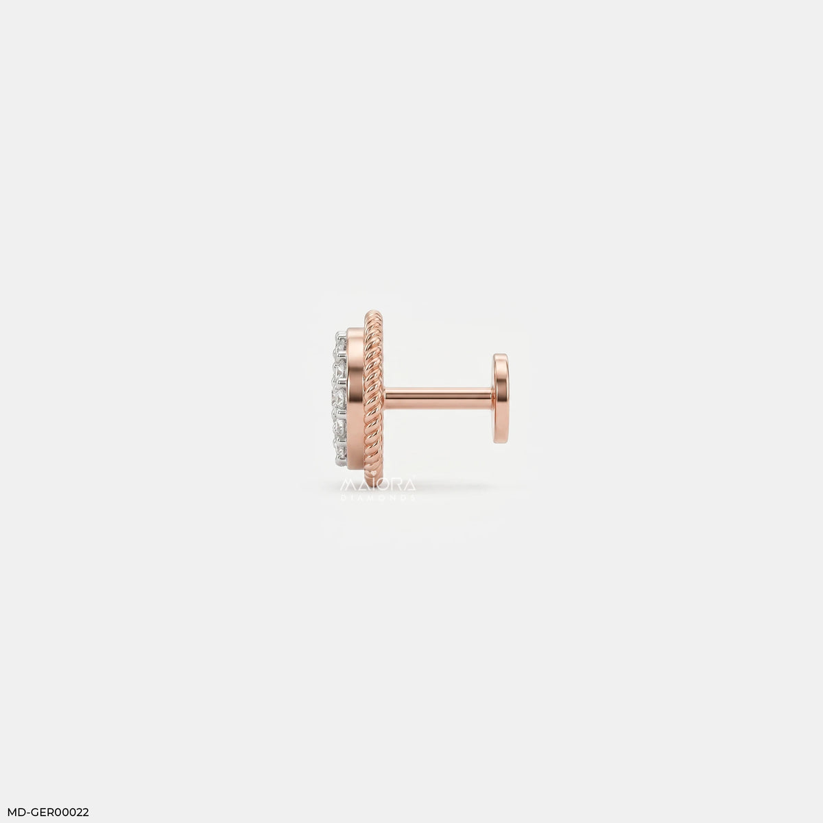 Twisted Rope Diamond mens Stud Earring