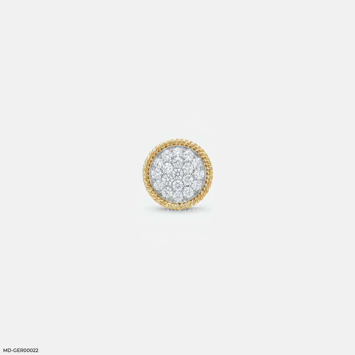 Twisted Rope Diamond mens Stud Earring