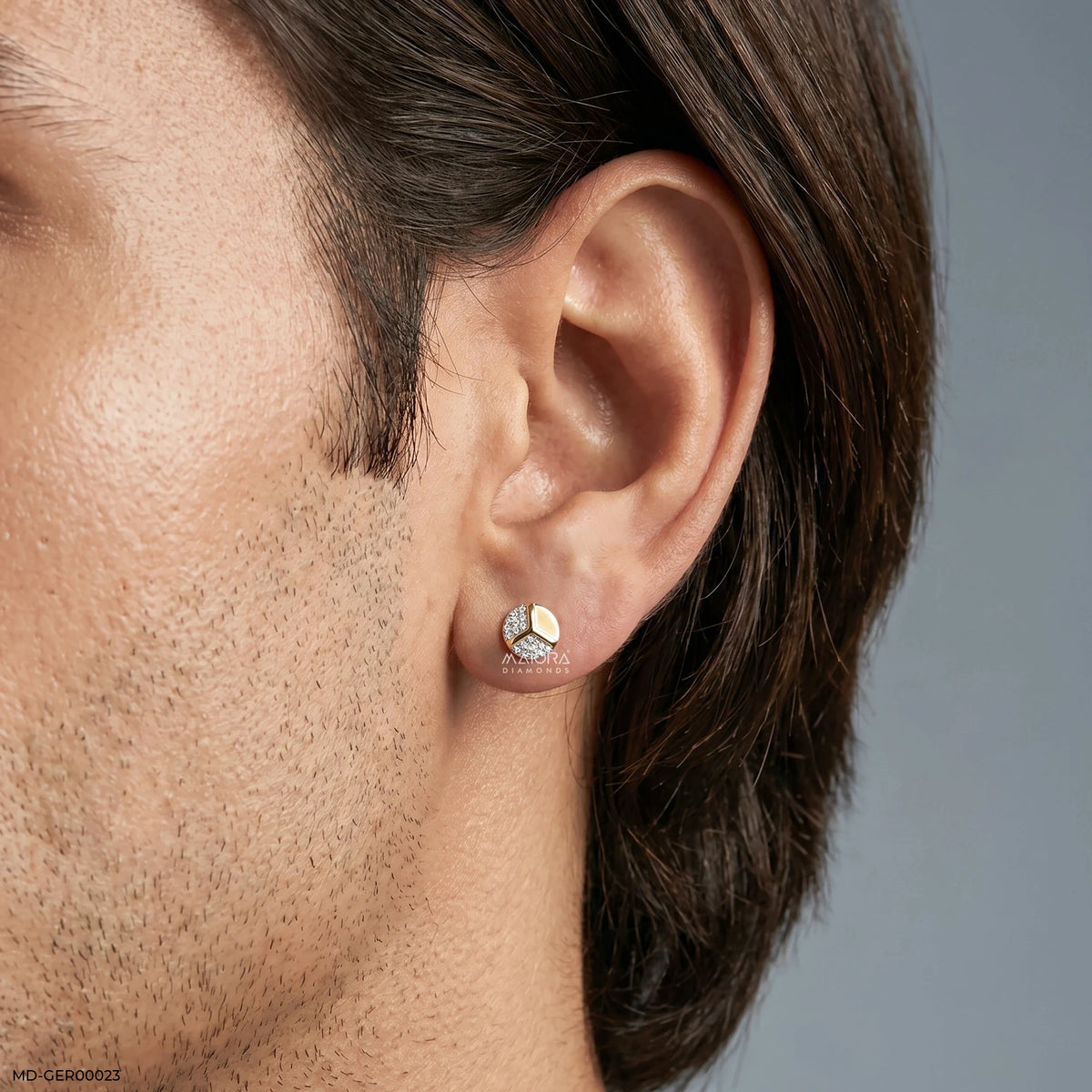Y Axis Diamond Mens Stud Earring
