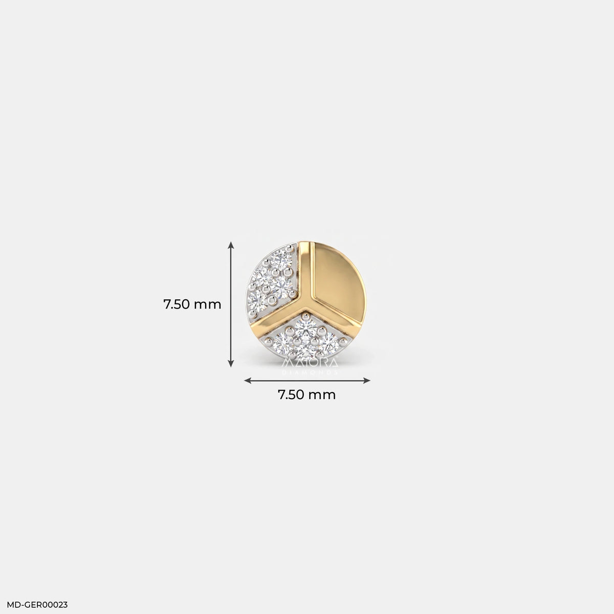 Y Axis Diamond Mens Stud Earring