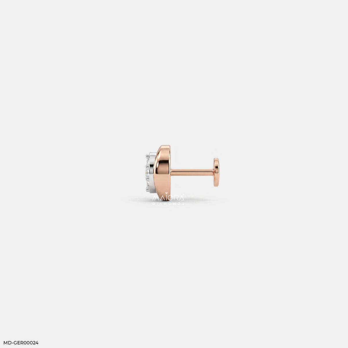 Stellar Diamond Circle Mens Stud Earring