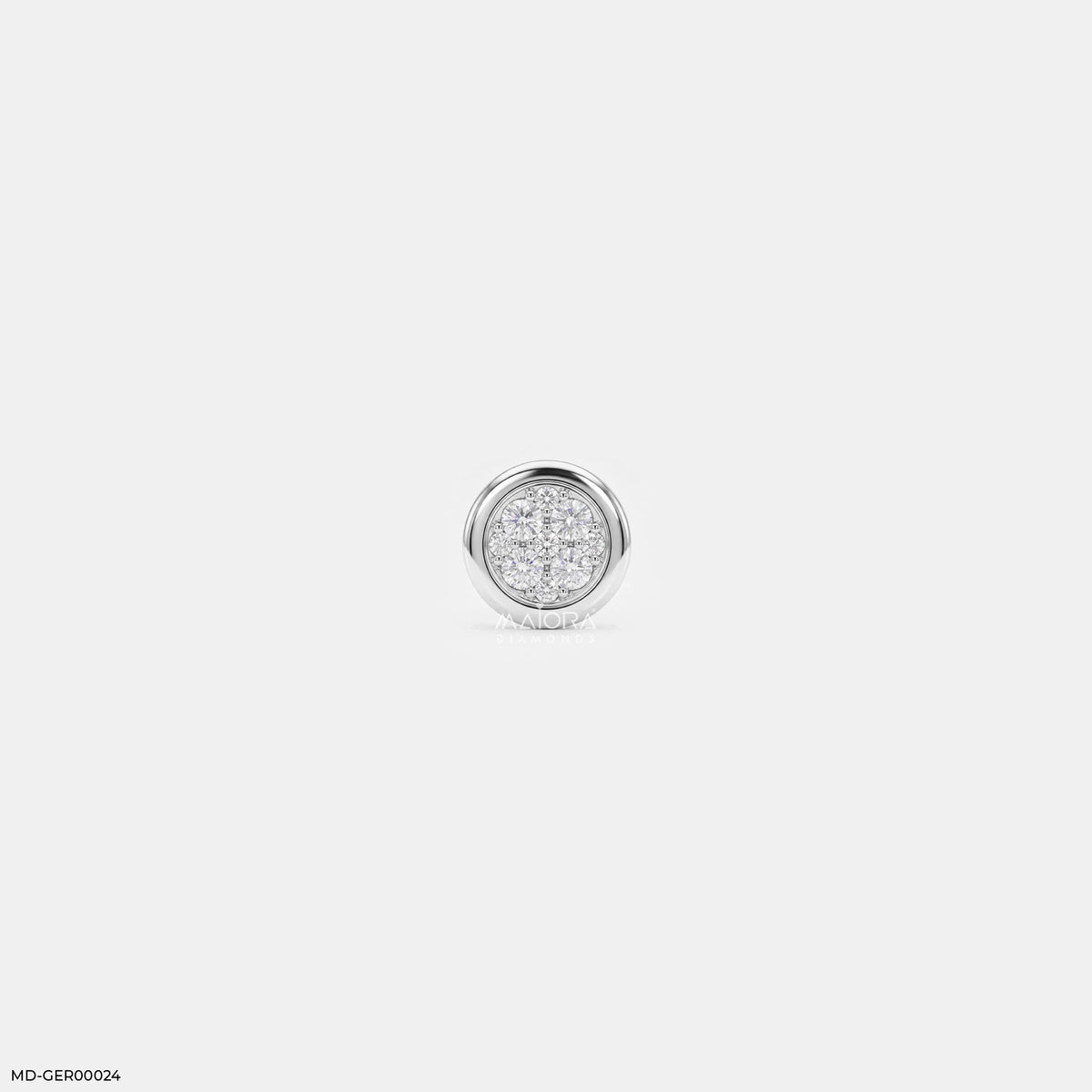 Stellar Diamond Circle Mens Stud Earring