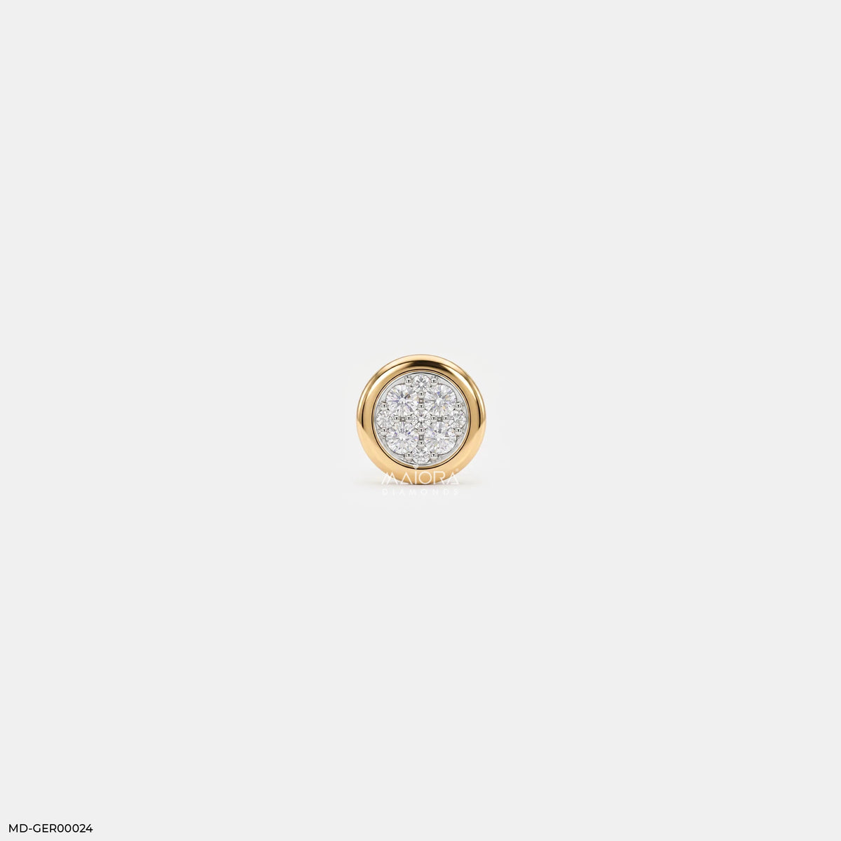 Stellar Diamond Circle Mens Stud Earring
