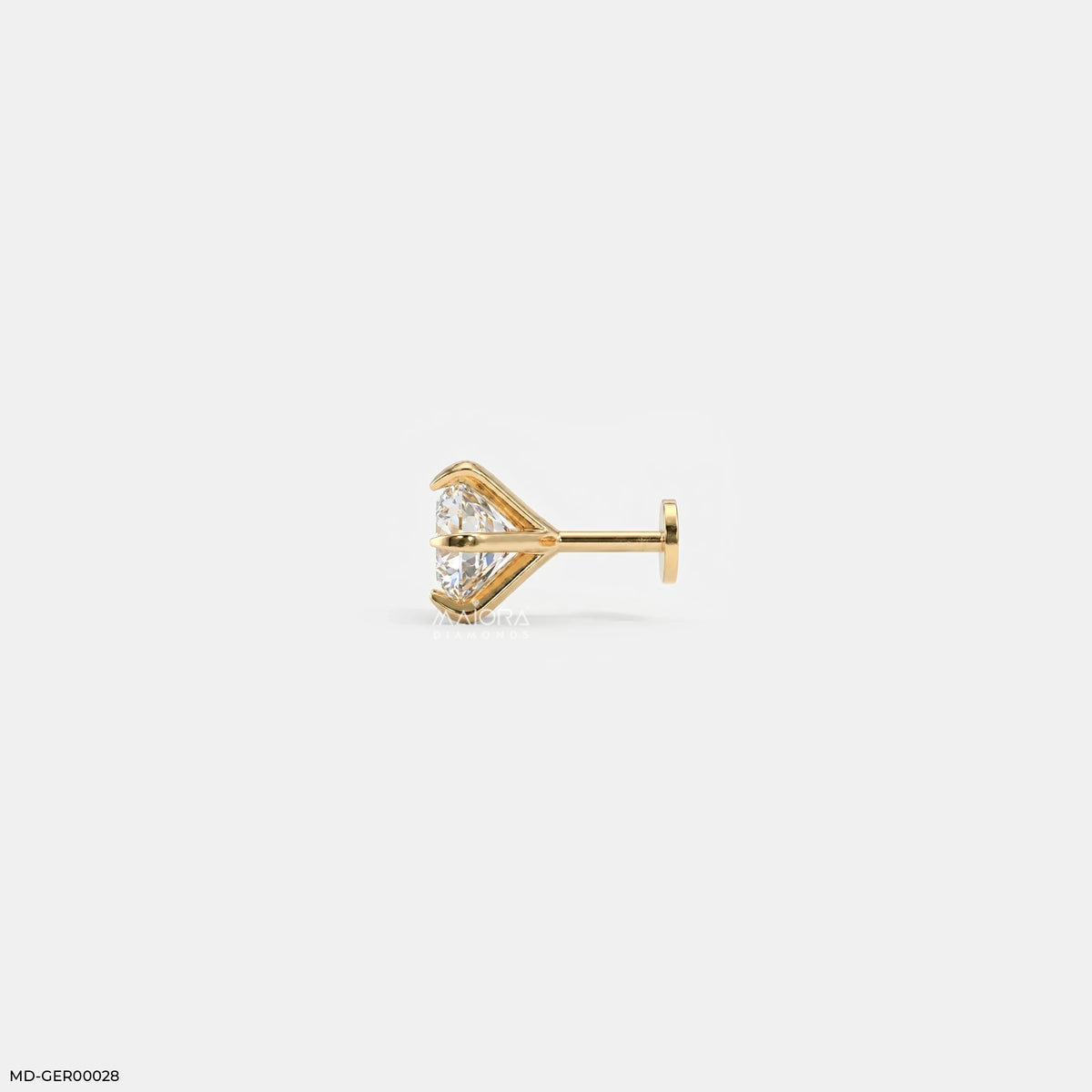 Vector Round Solitaire Diamond Mens Stud Earring