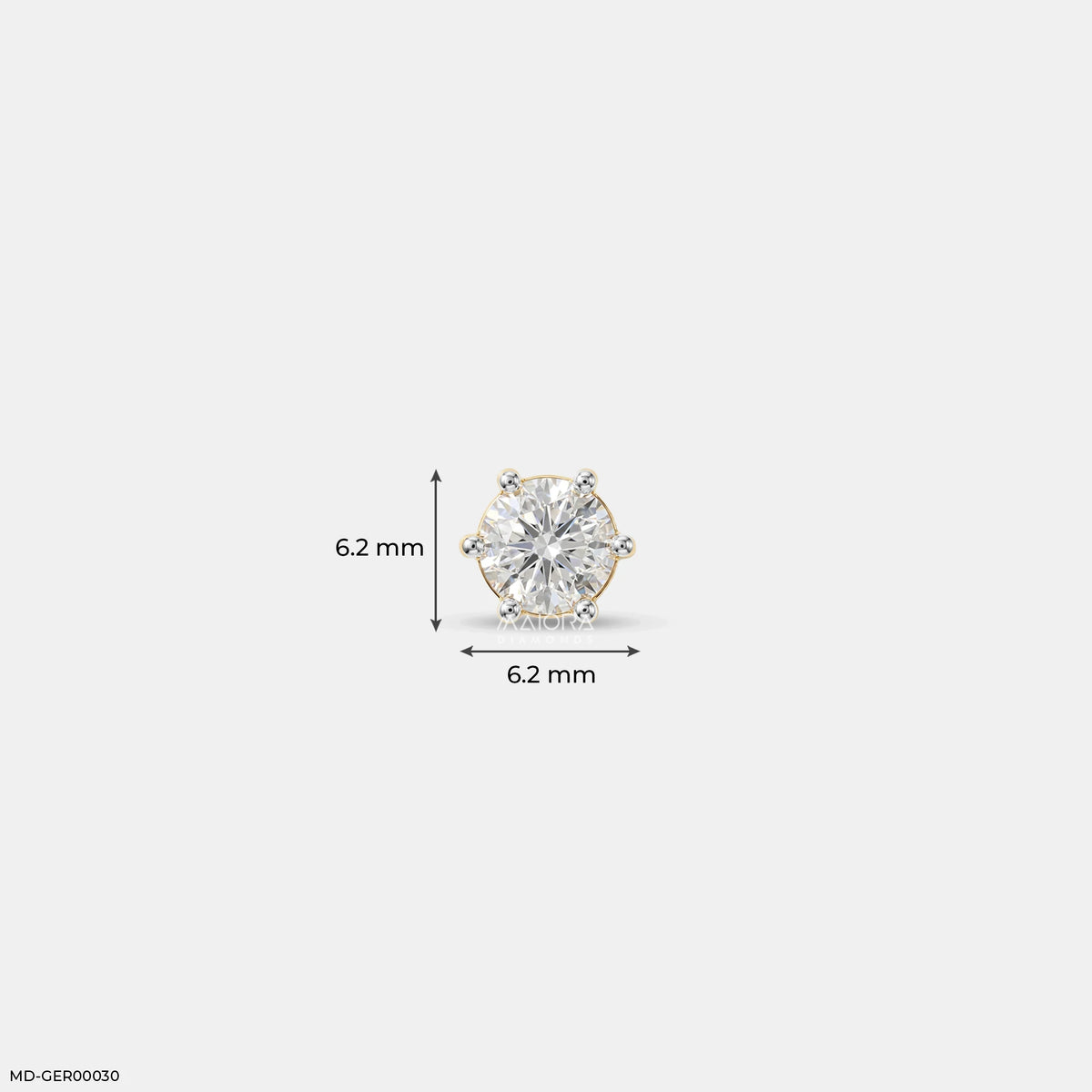 Monos Round Solitaire Mens Stud Diamond Earring