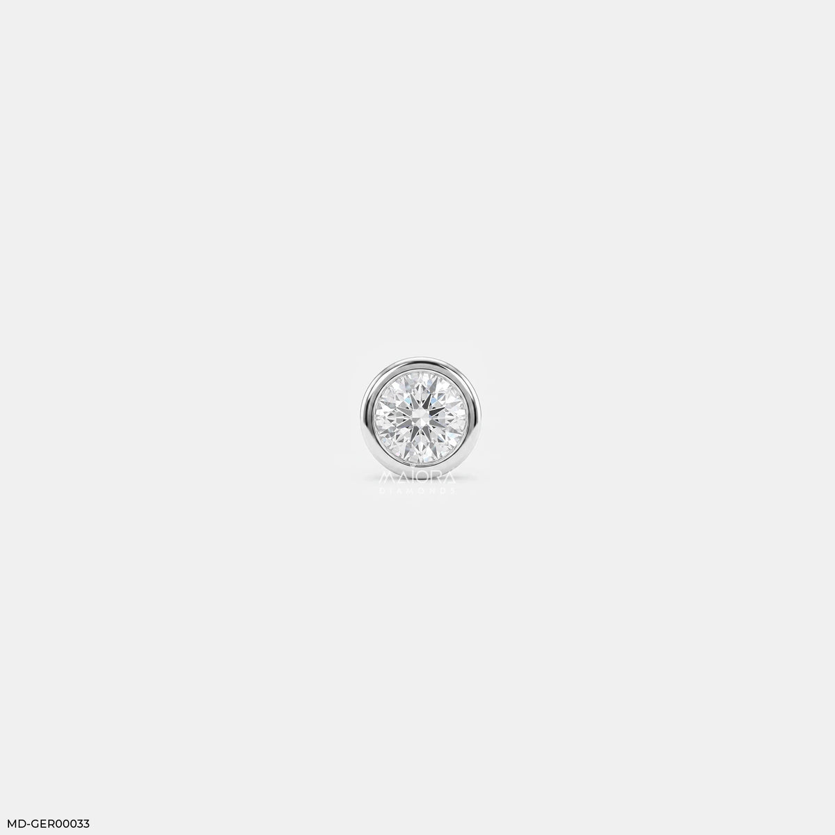 Golden Bezel Round Diamond Mens Stud Earring