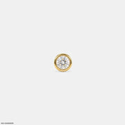 Golden Bezel Round Diamond Mens Stud Earring